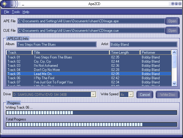 Ape2CD software