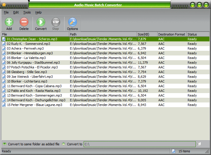 Click to view Audio Music Batch Converter 4.1.3 screenshot