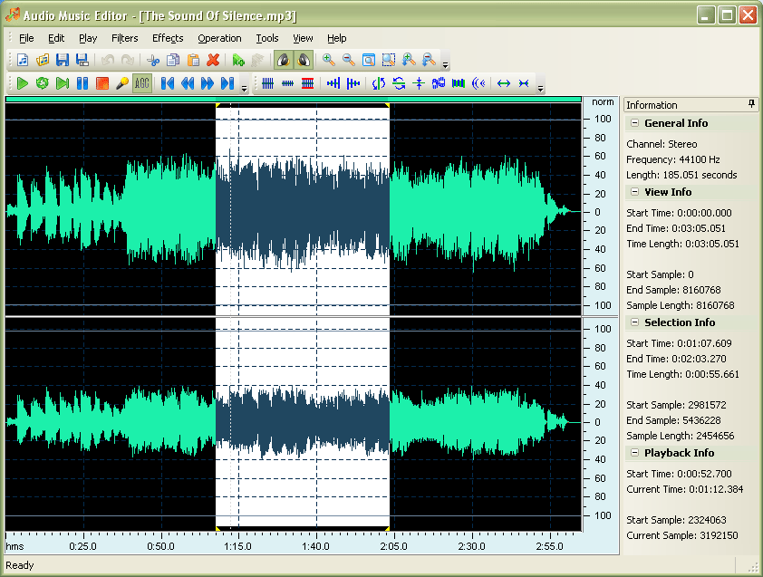 Click to view Audio Music Editor 3.2.0 screenshot